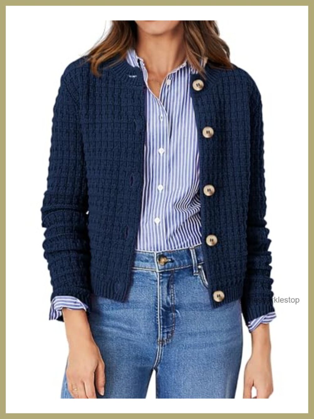 Womens Cotton Button Up Cardigan Sweater Open Front Knit Lightweight